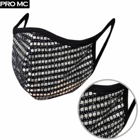 SHOPICANDIES Accessories - ‼️ Black Silver Sequin Protective Face Mask